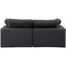  Manufacturer Color_Black -- Meridian Comfy Leather Look 2 pc Sectional IMAGE 3