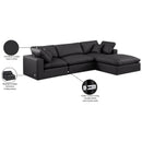  Manufacturer Color_Black -- Meridian Comfy Leather Look 4 pc Sectional IMAGE 16