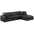  Manufacturer Color_Black -- Meridian Comfy Leather Look 4 pc Sectional IMAGE 1