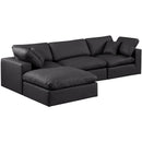  Manufacturer Color_Black -- Meridian Comfy Leather Look 4 pc Sectional IMAGE 2