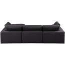  Manufacturer Color_Black -- Meridian Comfy Leather Look 4 pc Sectional IMAGE 5