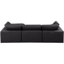 Meridian Comfy Black Vegan Leather Modular Sectional IMAGE 5