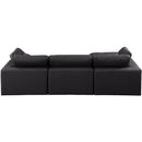  Manufacturer Color_Black -- Meridian Comfy Leather Look 4 pc Sectional IMAGE 6