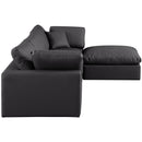  Manufacturer Color_Black -- Meridian Comfy Leather Look 4 pc Sectional IMAGE 9