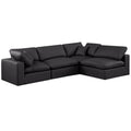  Manufacturer Color_Black -- Meridian Comfy Leather Look 4 pc Sectional IMAGE 1