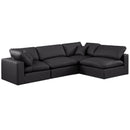  Manufacturer Color_Black -- Meridian Comfy Leather Look 4 pc Sectional IMAGE 1