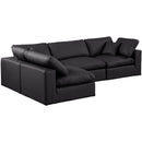  Manufacturer Color_Black -- Meridian Comfy Leather Look 4 pc Sectional IMAGE 2