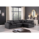  Manufacturer Color_Black -- Meridian Comfy Leather Look 4 pc Sectional IMAGE 3