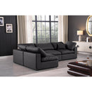  Manufacturer Color_Black -- Meridian Comfy Leather Look 4 pc Sectional IMAGE 4
