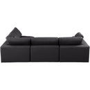  Manufacturer Color_Black -- Meridian Comfy Leather Look 4 pc Sectional IMAGE 5