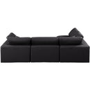 Manufacturer Color_Black -- Meridian Comfy Leather Look 4 pc Sectional IMAGE 6
