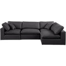 Manufacturer Color_Black -- Meridian Comfy Leather Look 4 pc Sectional IMAGE 8