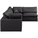  Manufacturer Color_Black -- Meridian Comfy Leather Look 4 pc Sectional IMAGE 9