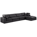  Manufacturer Color_Black -- Meridian Comfy Leather Look 5 pc Sectional IMAGE 1