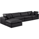  Manufacturer Color_Black -- Meridian Comfy Leather Look 5 pc Sectional IMAGE 2