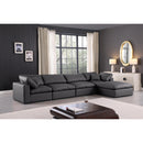  Manufacturer Color_Black -- Meridian Comfy Leather Look 5 pc Sectional IMAGE 3