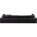  Manufacturer Color_Black -- Meridian Comfy Leather Look 5 pc Sectional IMAGE 5