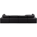  Manufacturer Color_Black -- Meridian Comfy Leather Look 5 pc Sectional IMAGE 6