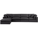  Manufacturer Color_Black -- Meridian Comfy Leather Look 5 pc Sectional IMAGE 7