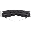  Manufacturer Color_Black -- Meridian Comfy Leather Look 5 pc Sectional IMAGE 10