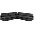  Manufacturer Color_Black -- Meridian Comfy Leather Look 5 pc Sectional IMAGE 1