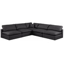  Manufacturer Color_Black -- Meridian Comfy Leather Look 5 pc Sectional IMAGE 1