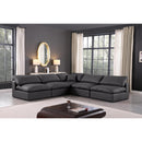  Manufacturer Color_Black -- Meridian Comfy Leather Look 5 pc Sectional IMAGE 2
