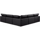  Manufacturer Color_Black -- Meridian Comfy Leather Look 5 pc Sectional IMAGE 3