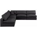  Manufacturer Color_Black -- Meridian Comfy Leather Look 5 pc Sectional IMAGE 4