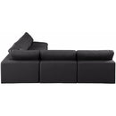  Manufacturer Color_Black -- Meridian Comfy Leather Look 5 pc Sectional IMAGE 5