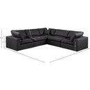  Manufacturer Color_Black -- Meridian Comfy Leather Look 5 pc Sectional IMAGE 10