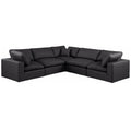  Manufacturer Color_Black -- Meridian Comfy Leather Look 5 pc Sectional IMAGE 1