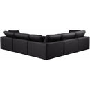  Manufacturer Color_Black -- Meridian Comfy Leather Look 5 pc Sectional IMAGE 3