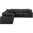  Manufacturer Color_Black -- Meridian Comfy Leather Look 5 pc Sectional IMAGE 4