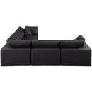  Manufacturer Color_Black -- Meridian Comfy Leather Look 5 pc Sectional IMAGE 5