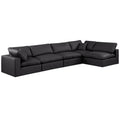  Manufacturer Color_Black -- Meridian Comfy Leather Look 5 pc Sectional IMAGE 1