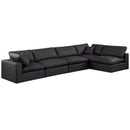  Manufacturer Color_Black -- Meridian Comfy Leather Look 5 pc Sectional IMAGE 1