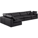  Manufacturer Color_Black -- Meridian Comfy Leather Look 5 pc Sectional IMAGE 2