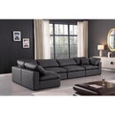  Manufacturer Color_Black -- Meridian Comfy Leather Look 5 pc Sectional IMAGE 4