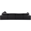  Manufacturer Color_Black -- Meridian Comfy Leather Look 5 pc Sectional IMAGE 5