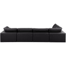  Manufacturer Color_Black -- Meridian Comfy Leather Look 5 pc Sectional IMAGE 6