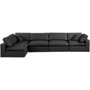  Manufacturer Color_Black -- Meridian Comfy Leather Look 5 pc Sectional IMAGE 7