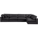  Manufacturer Color_Black -- Meridian Comfy Leather Look 5 pc Sectional IMAGE 8