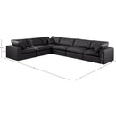  Manufacturer Color_Black -- Meridian Comfy Leather Look 6 pc Sectional IMAGE 10