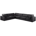  Manufacturer Color_Black -- Meridian Comfy Leather Look 6 pc Sectional IMAGE 1
