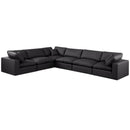  Manufacturer Color_Black -- Meridian Comfy Leather Look 6 pc Sectional IMAGE 1