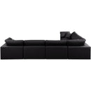  Manufacturer Color_Black -- Meridian Comfy Leather Look 6 pc Sectional IMAGE 3