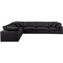  Manufacturer Color_Black -- Meridian Comfy Leather Look 6 pc Sectional IMAGE 4