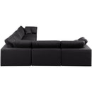  Manufacturer Color_Black -- Meridian Comfy Leather Look 6 pc Sectional IMAGE 5