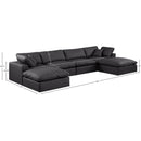  Manufacturer Color_Black -- Meridian Comfy Leather Look 6 pc Sectional IMAGE 10